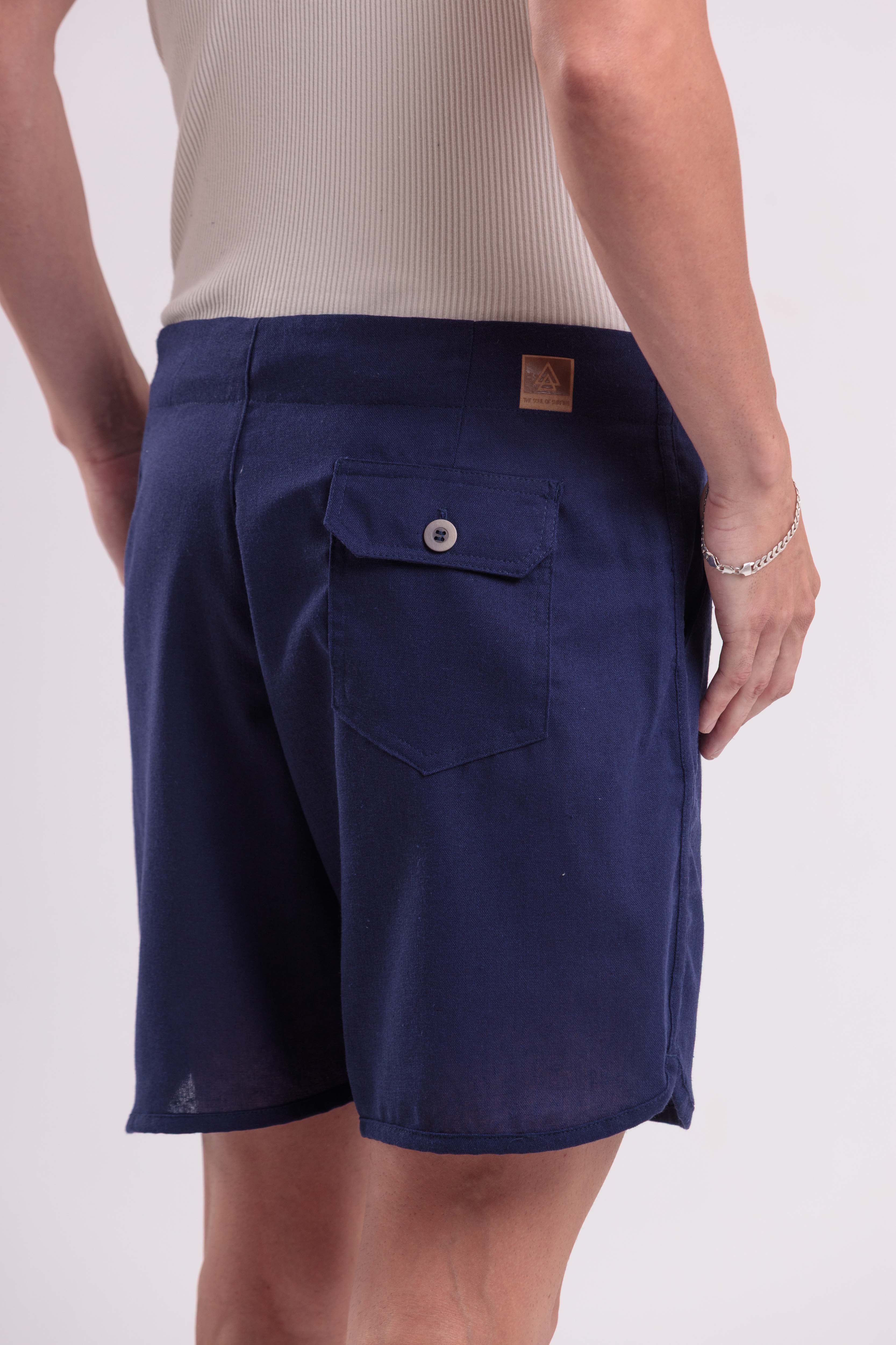 Bermuda de Linho Marinho