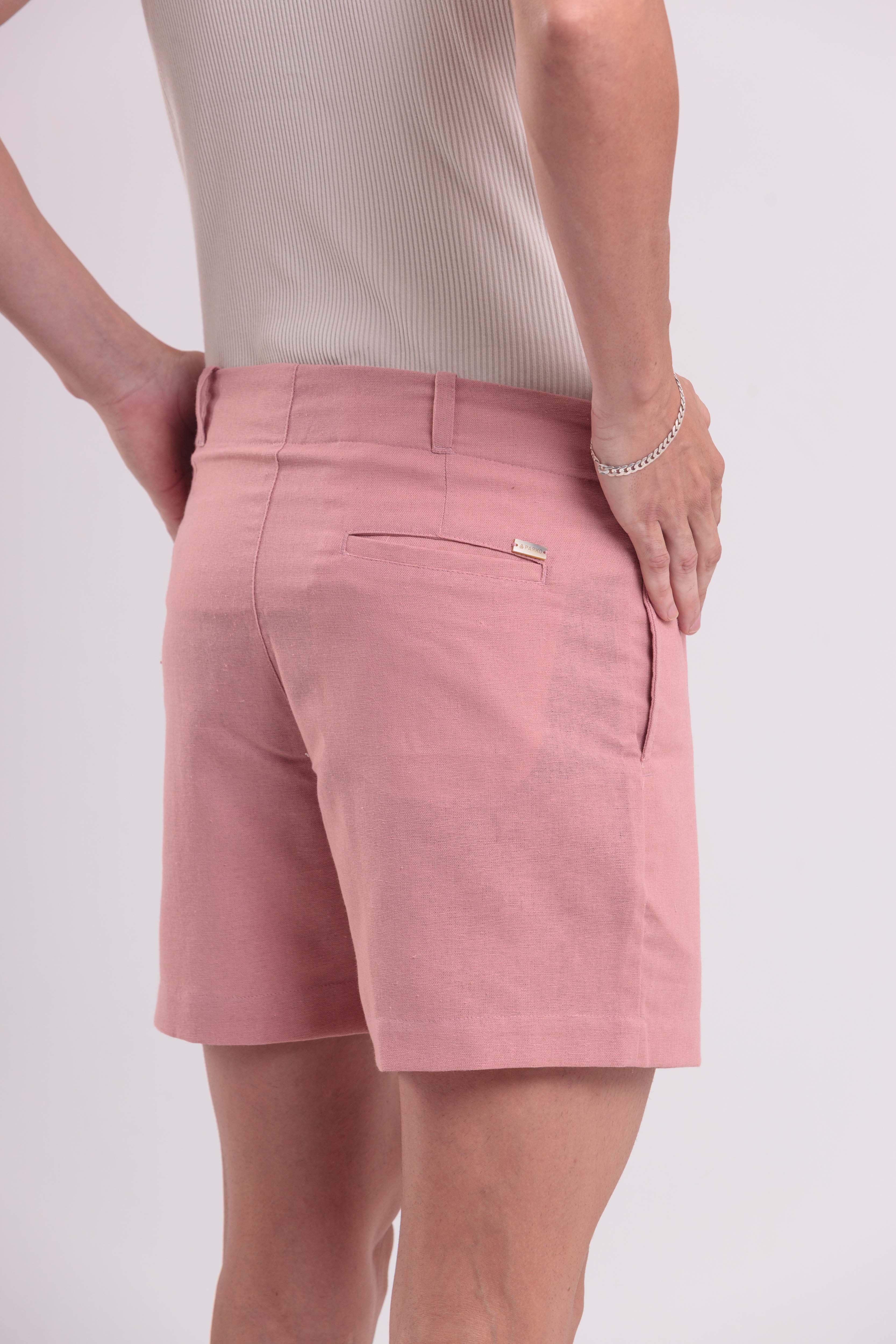 Bermuda de Linho Essential Rose