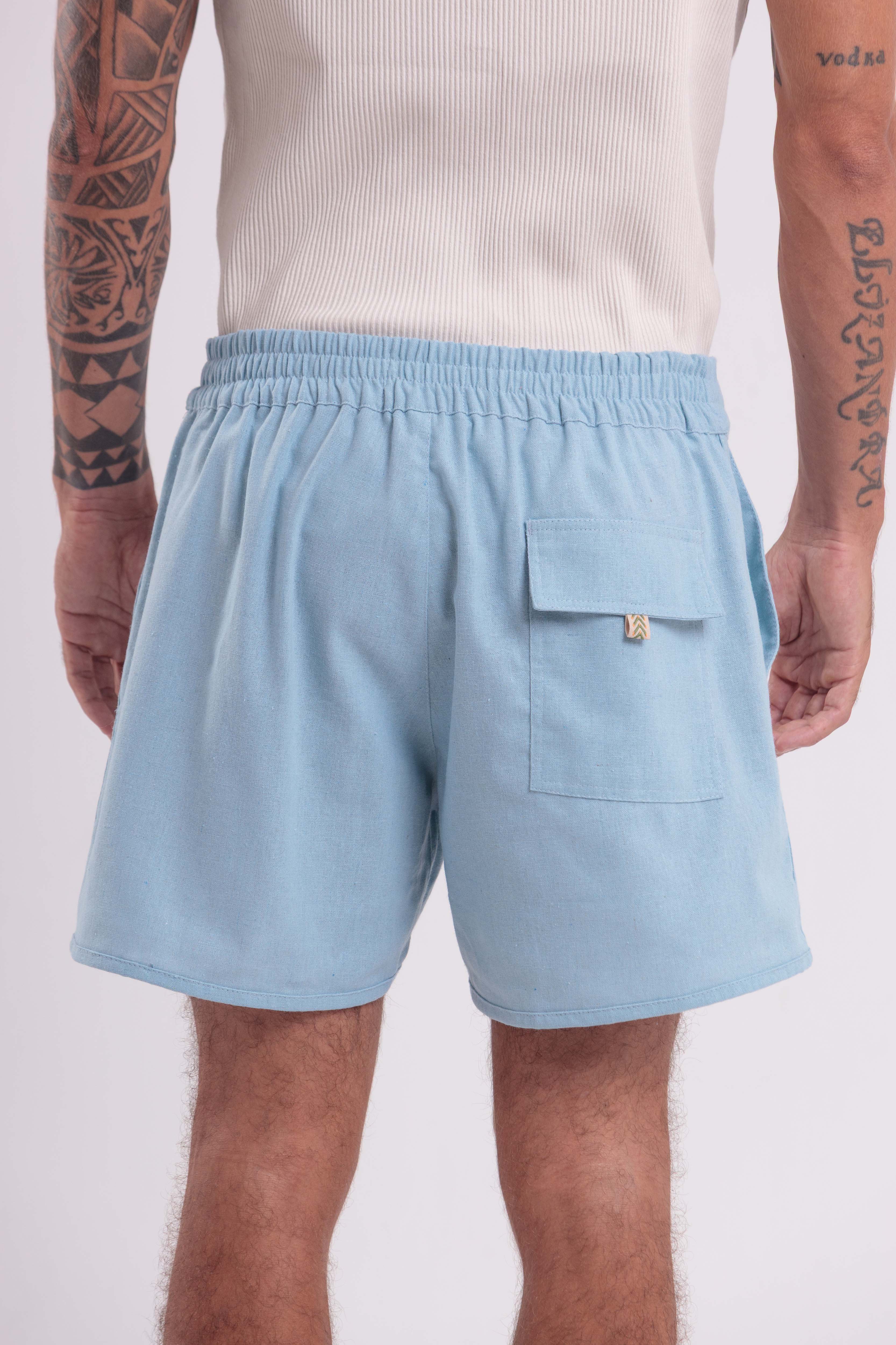 Bermuda Linho Jeri Azul Claro