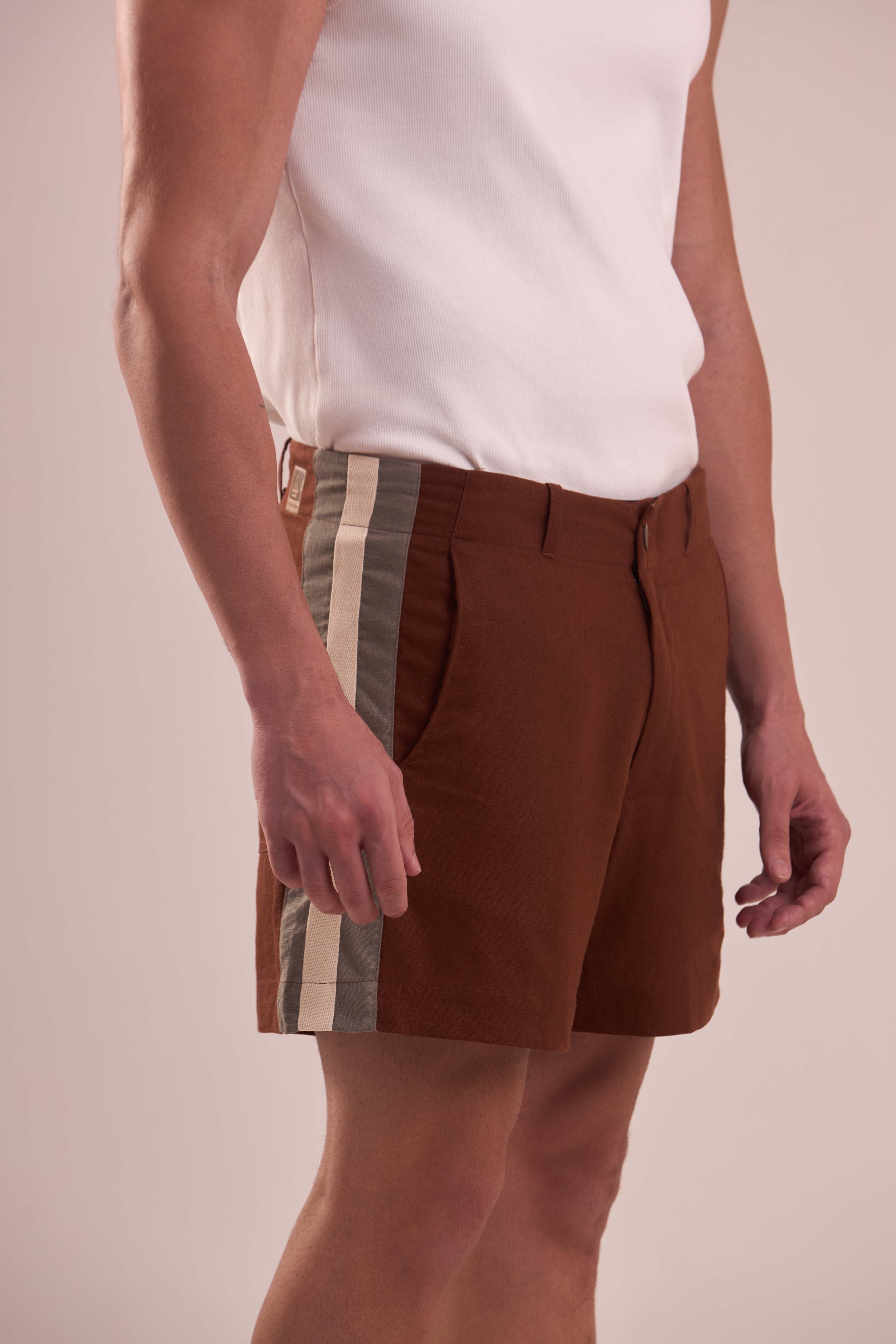 Bermuda de Linho Pipa Tailor Choco