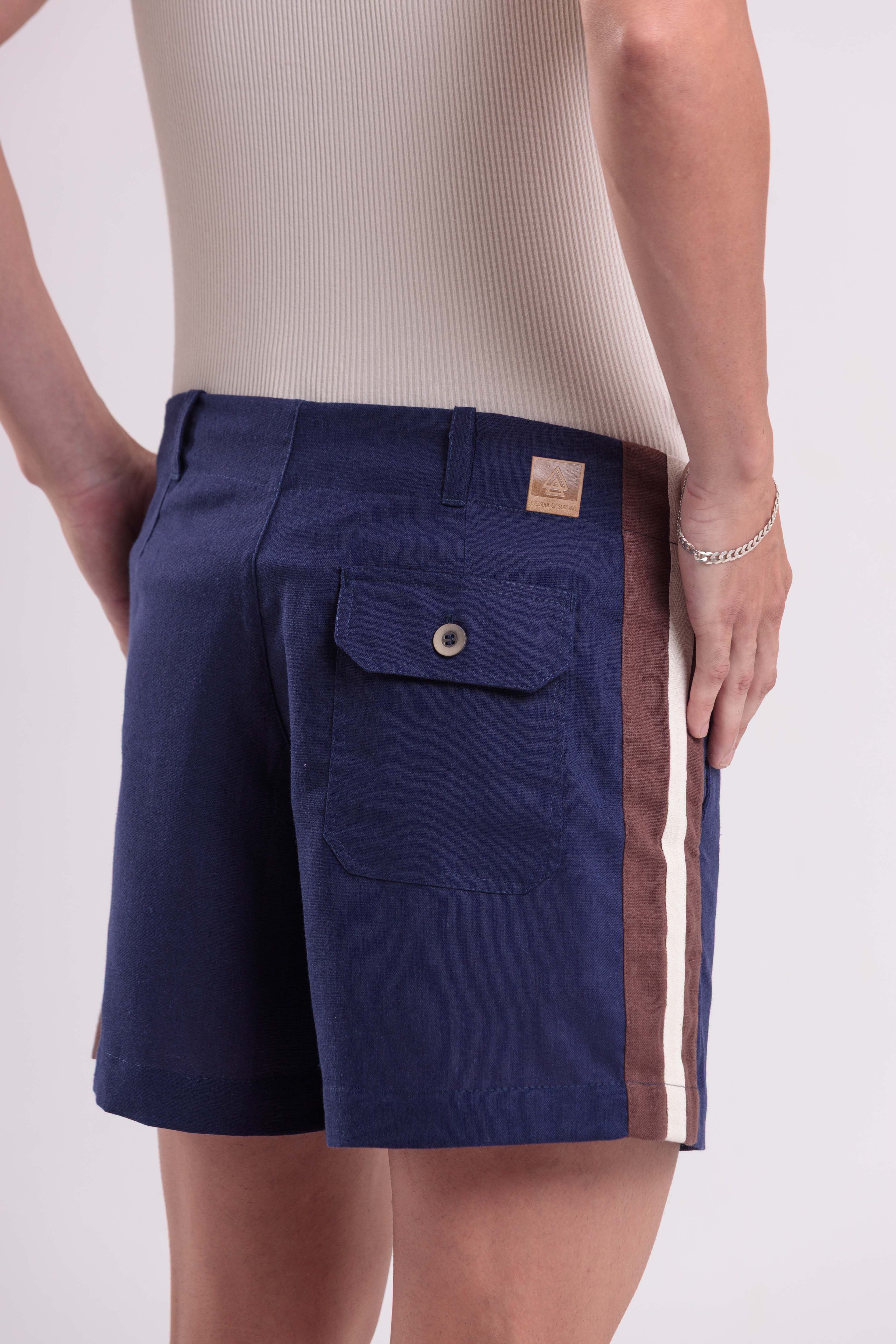 Bermuda De Linho Pipa Tailor Marinho