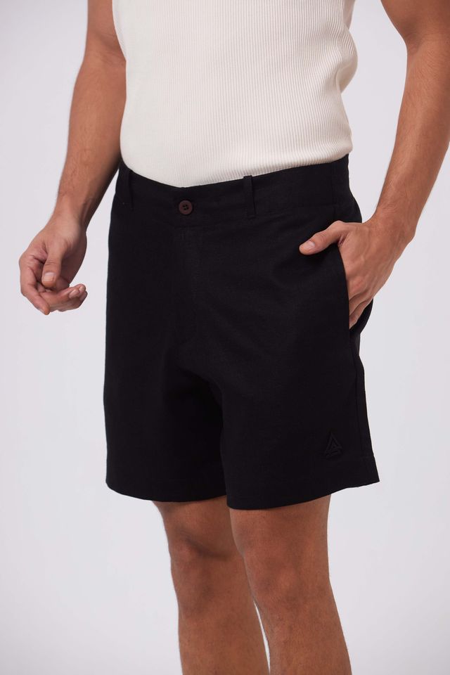 Bermuda de Linho Essential Preto