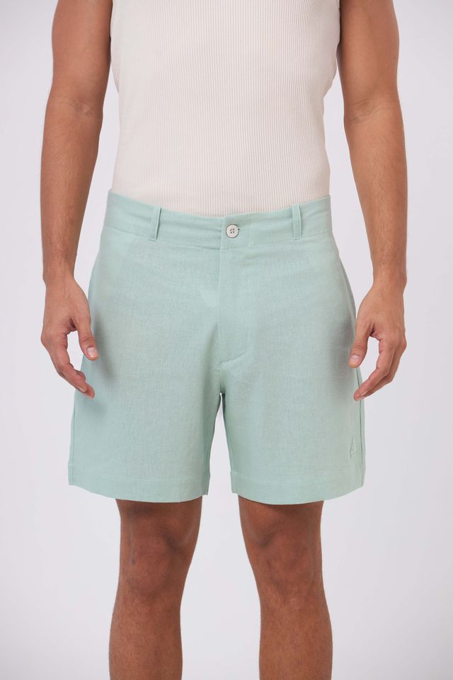 Bermuda De Linho Essential Mint