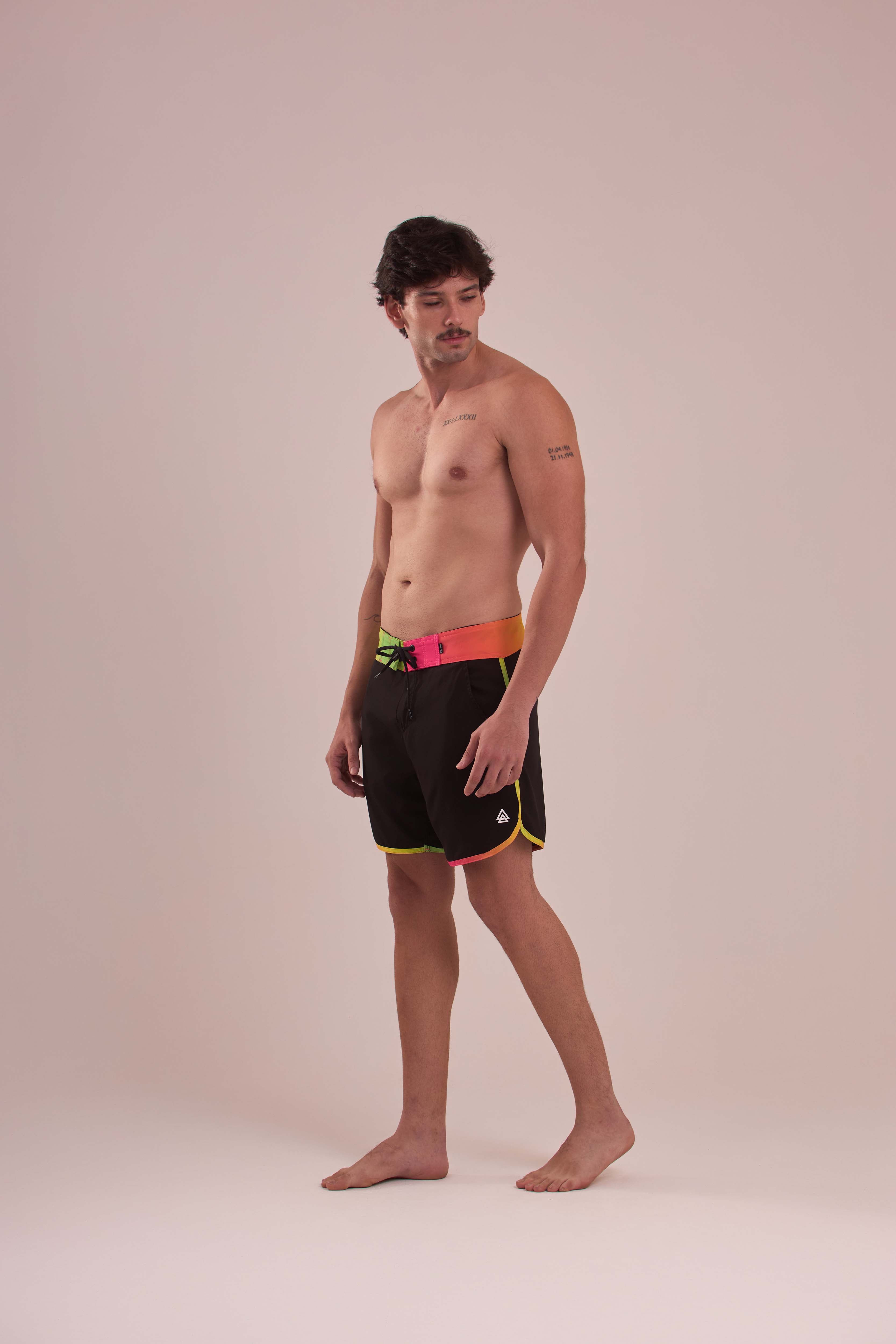 Boardshort Surf Retrô Degradê Neon