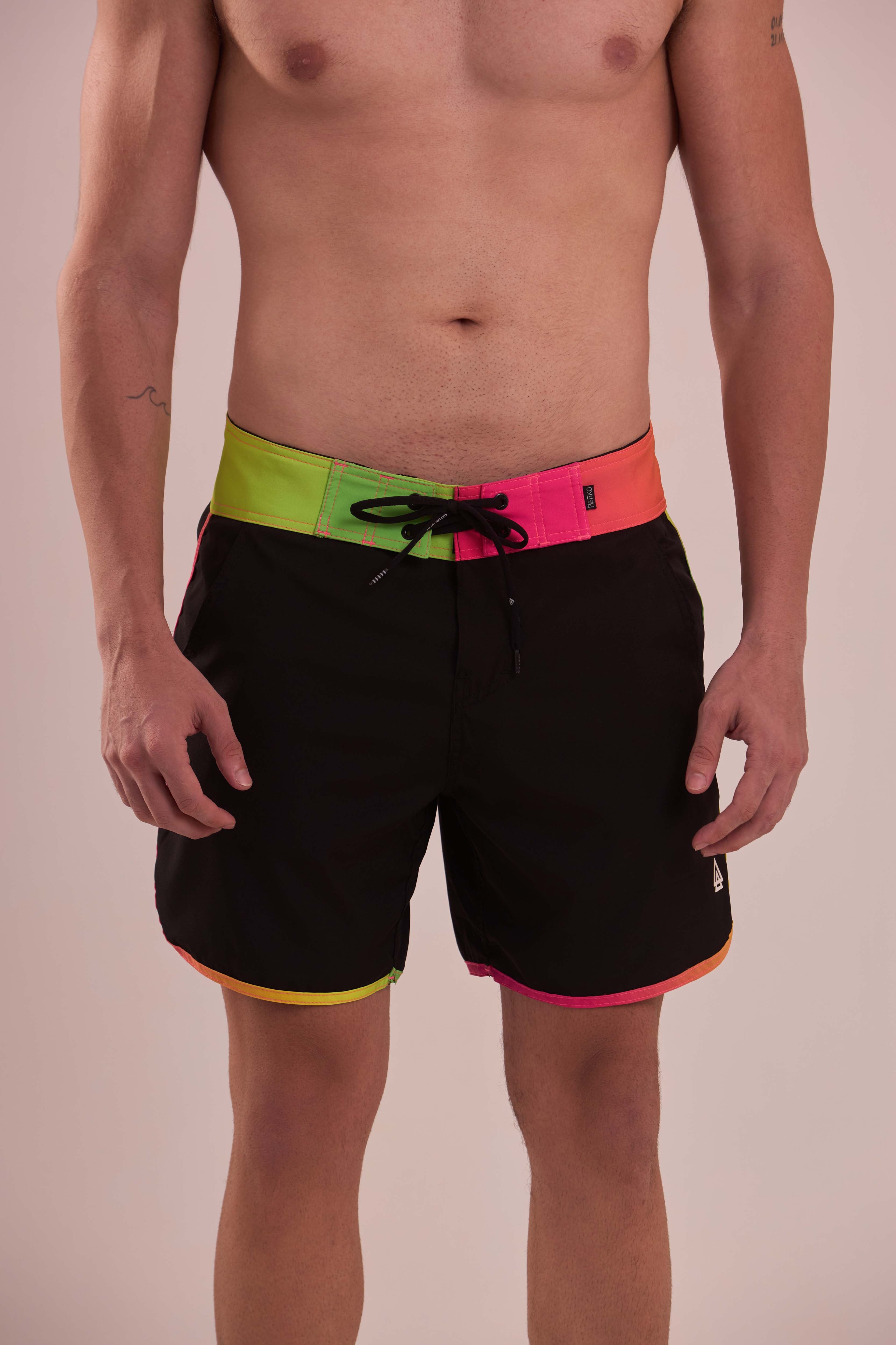 Boardshort Surf Retrô Degradê Neon