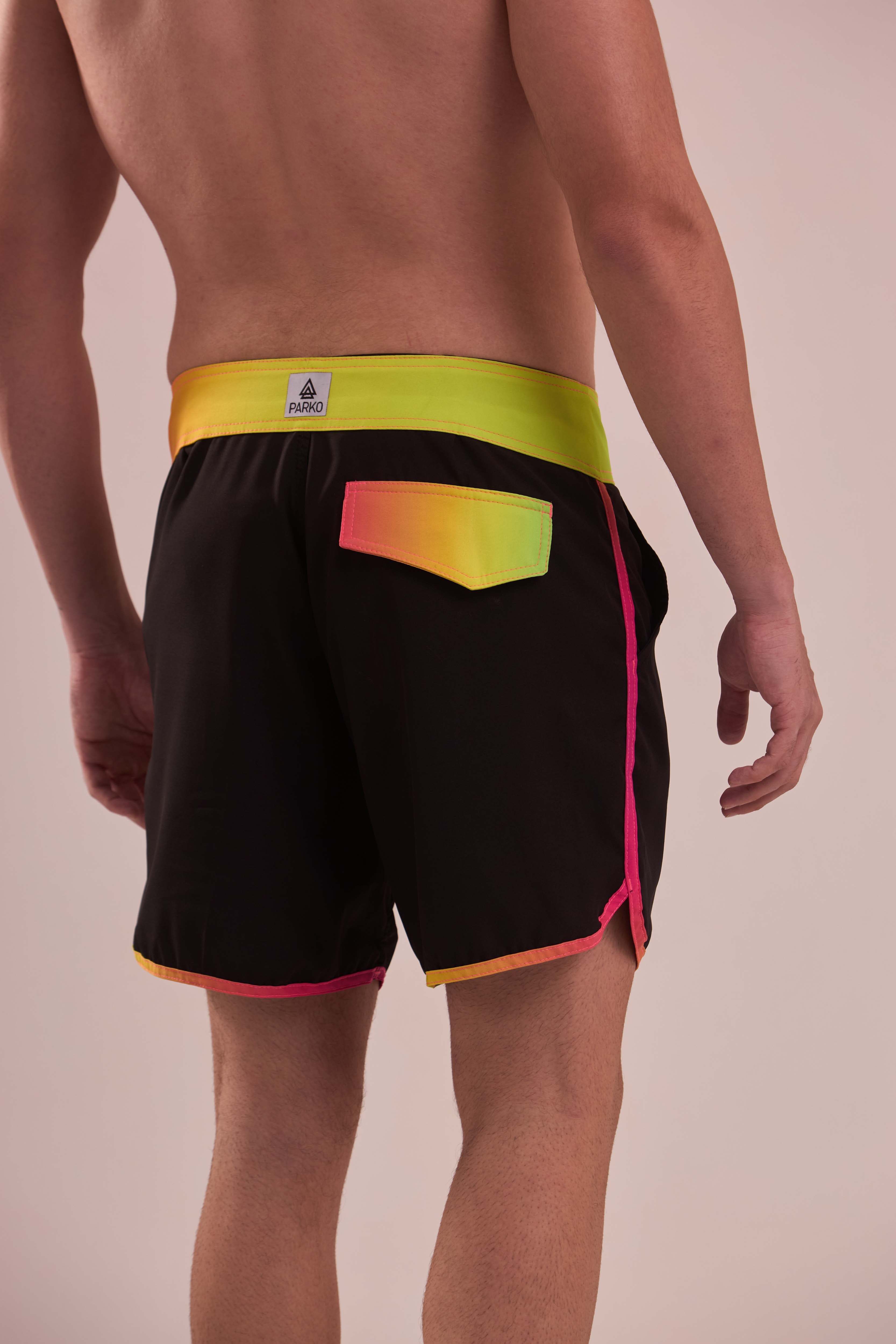 Boardshort Surf Retrô Degradê Neon