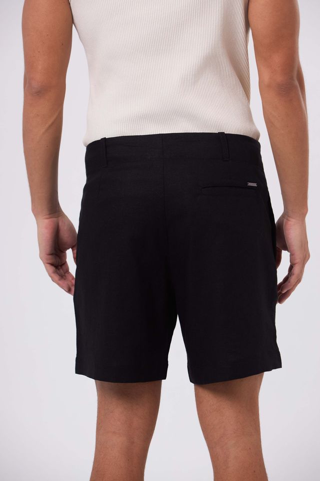 Bermuda de Linho Essential Preto