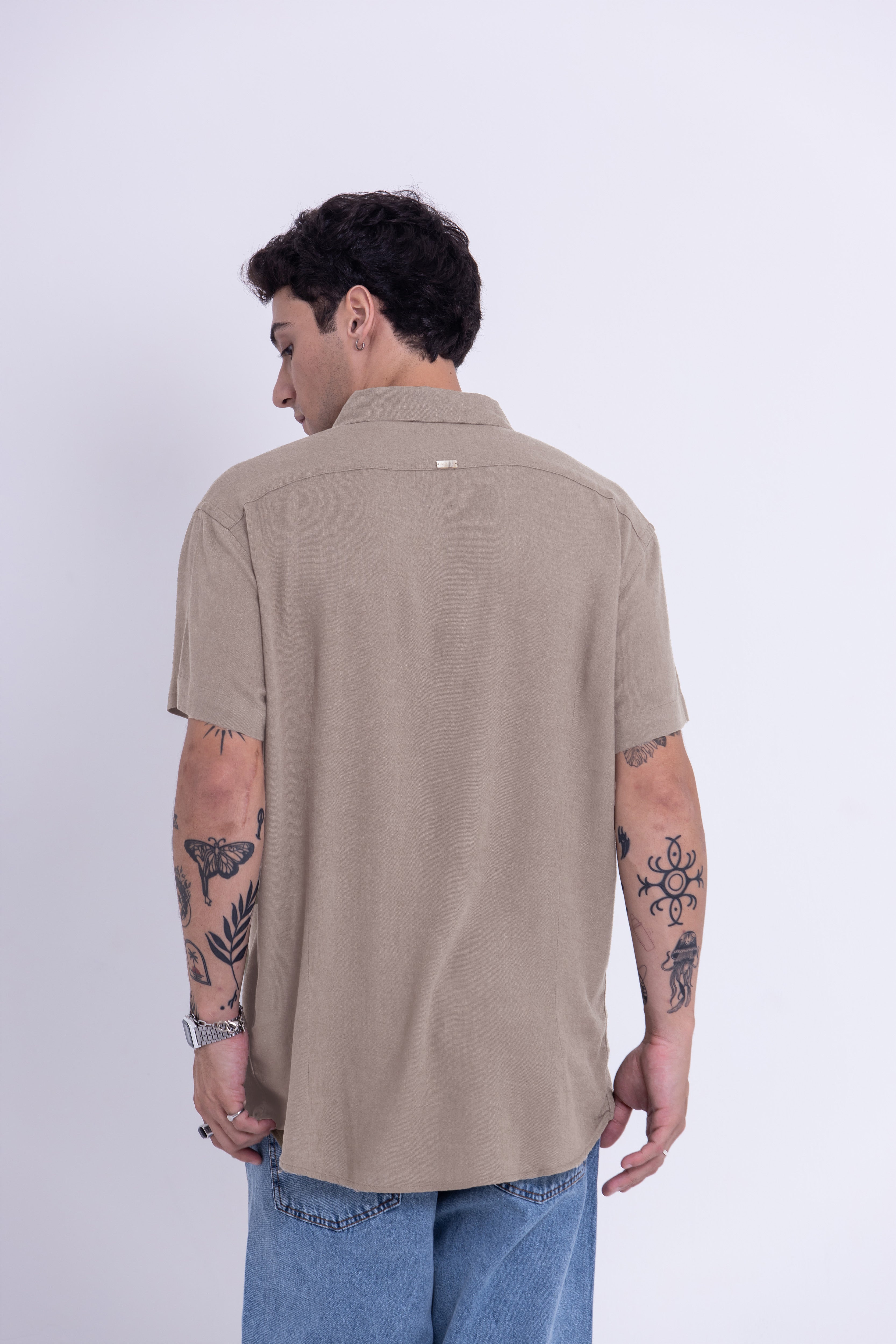 Camisa Dandi Soft Slub Bege