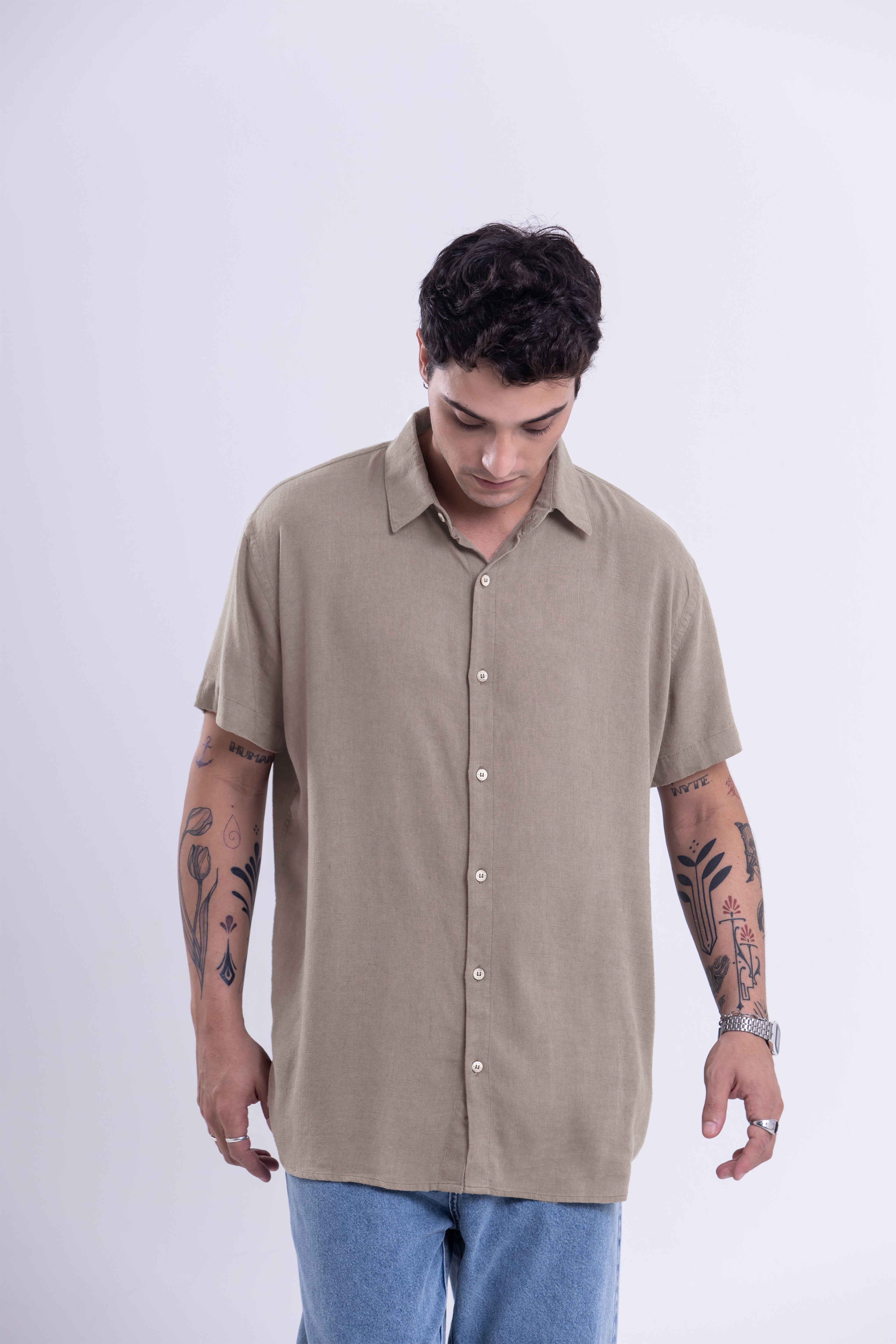 Camisa Dandi Soft Slub Bege