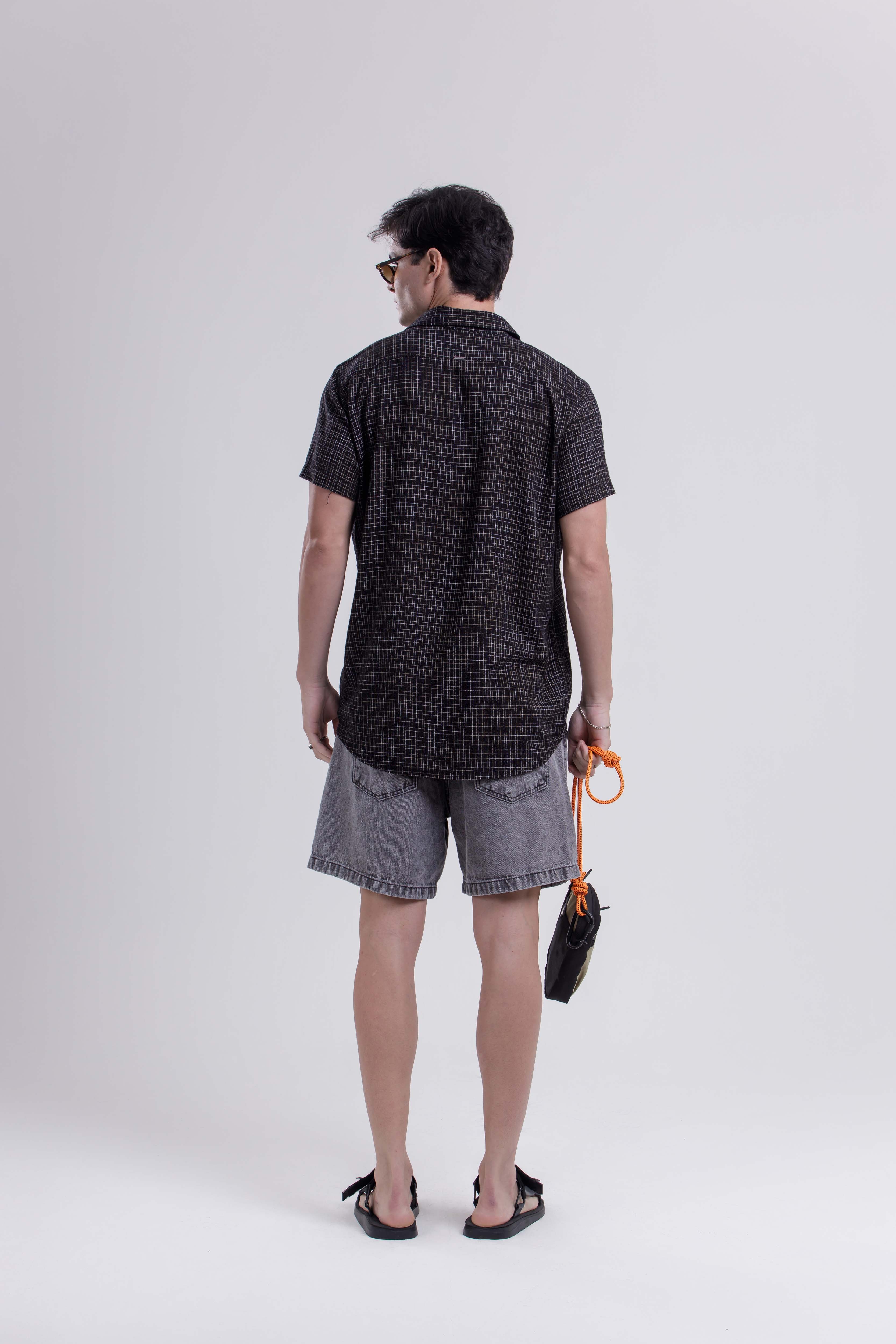 CAMISA DANDI GRID PRETO