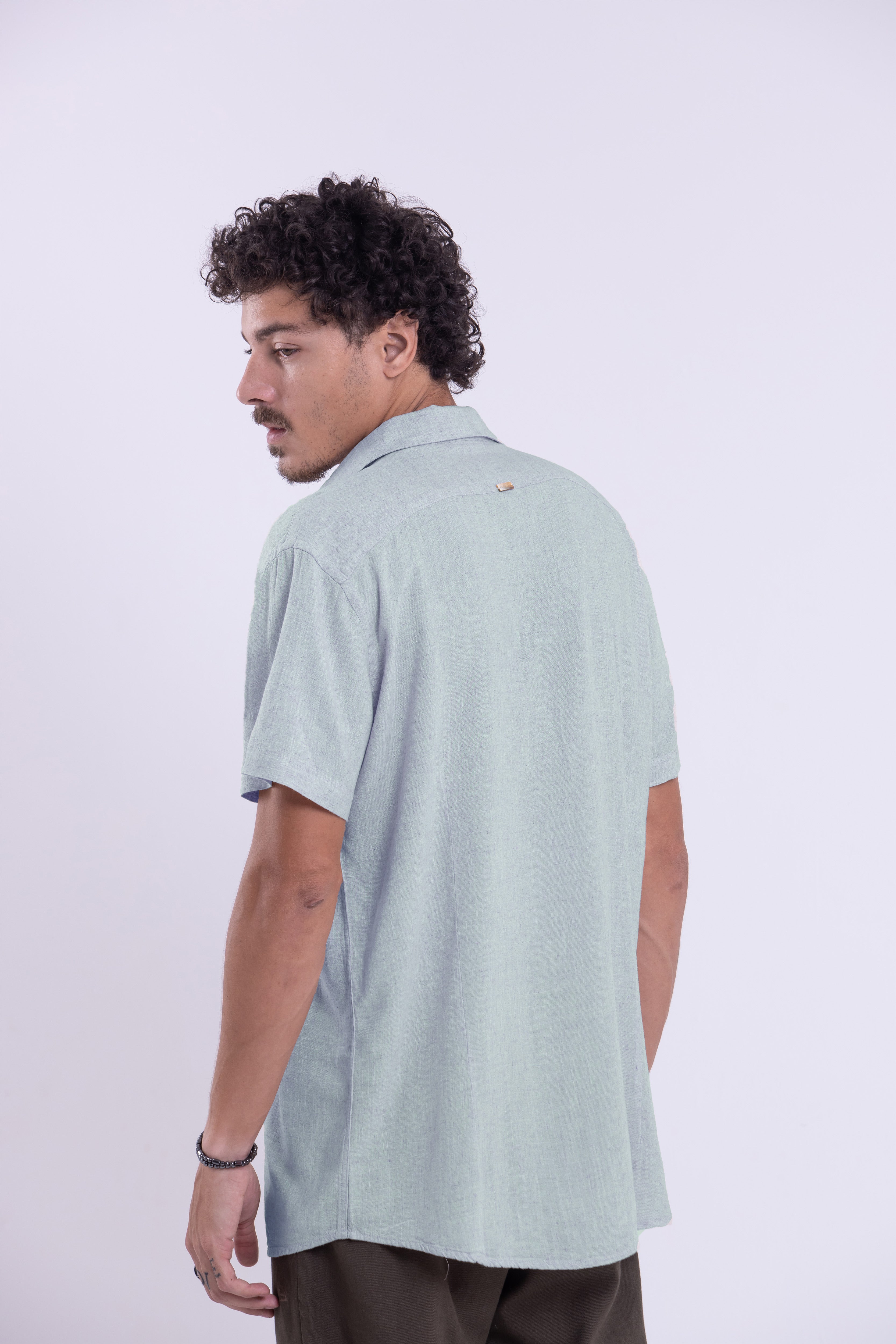 Camisa Dandi Soft Slub Azul