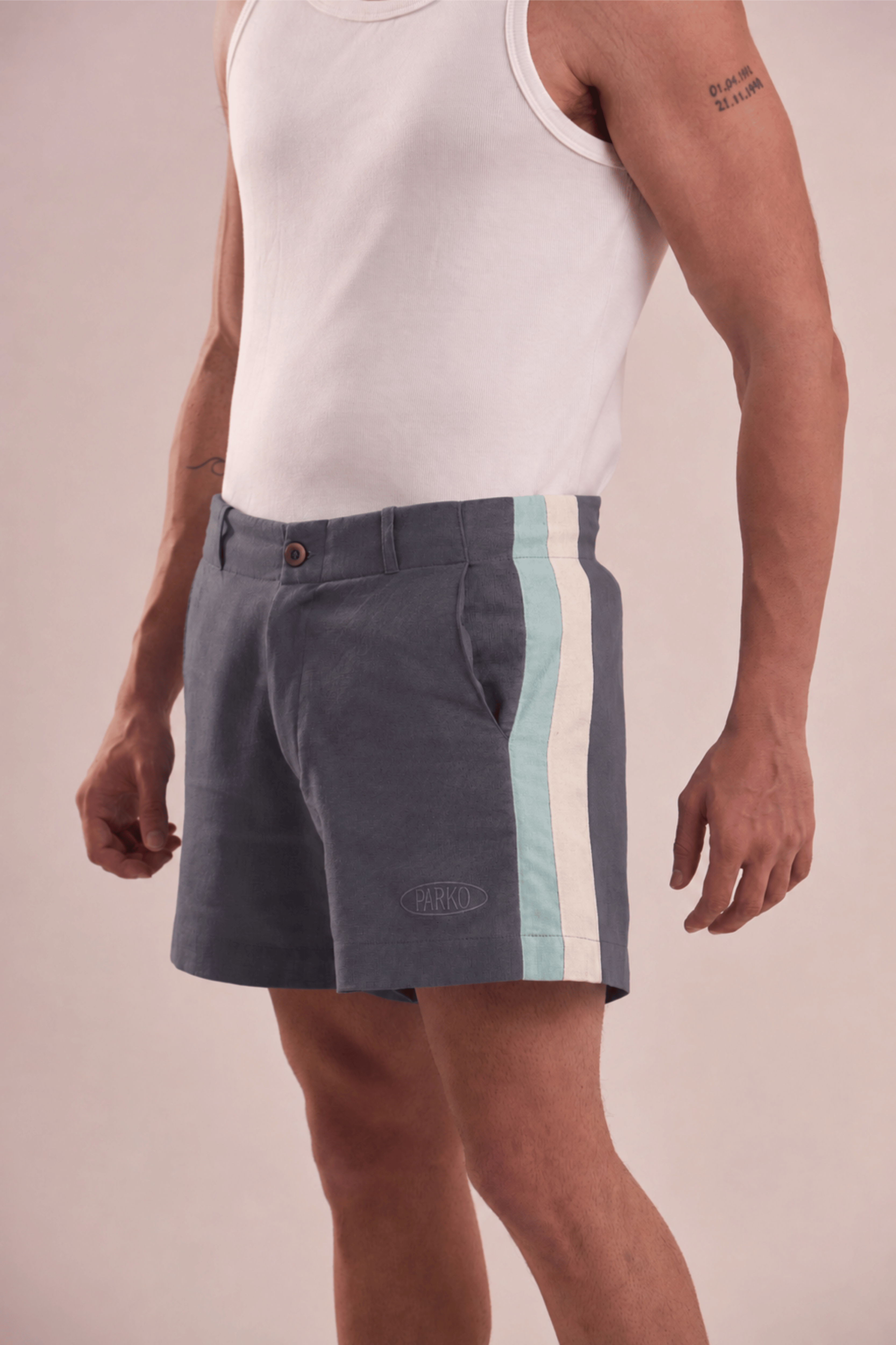Bermuda De Linho Pipa Tailor Cinza
