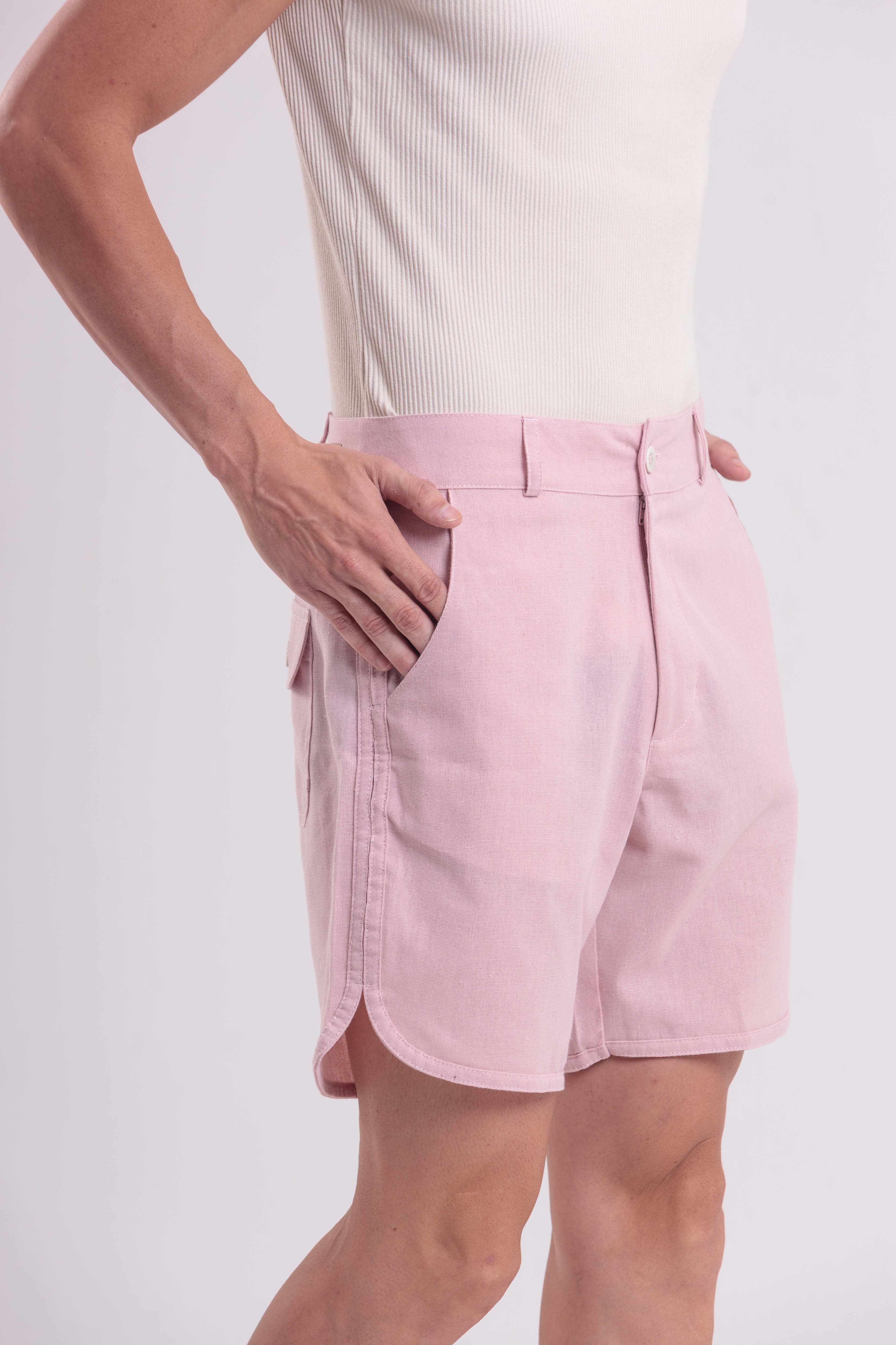 Bermuda Linho Daily Rosa