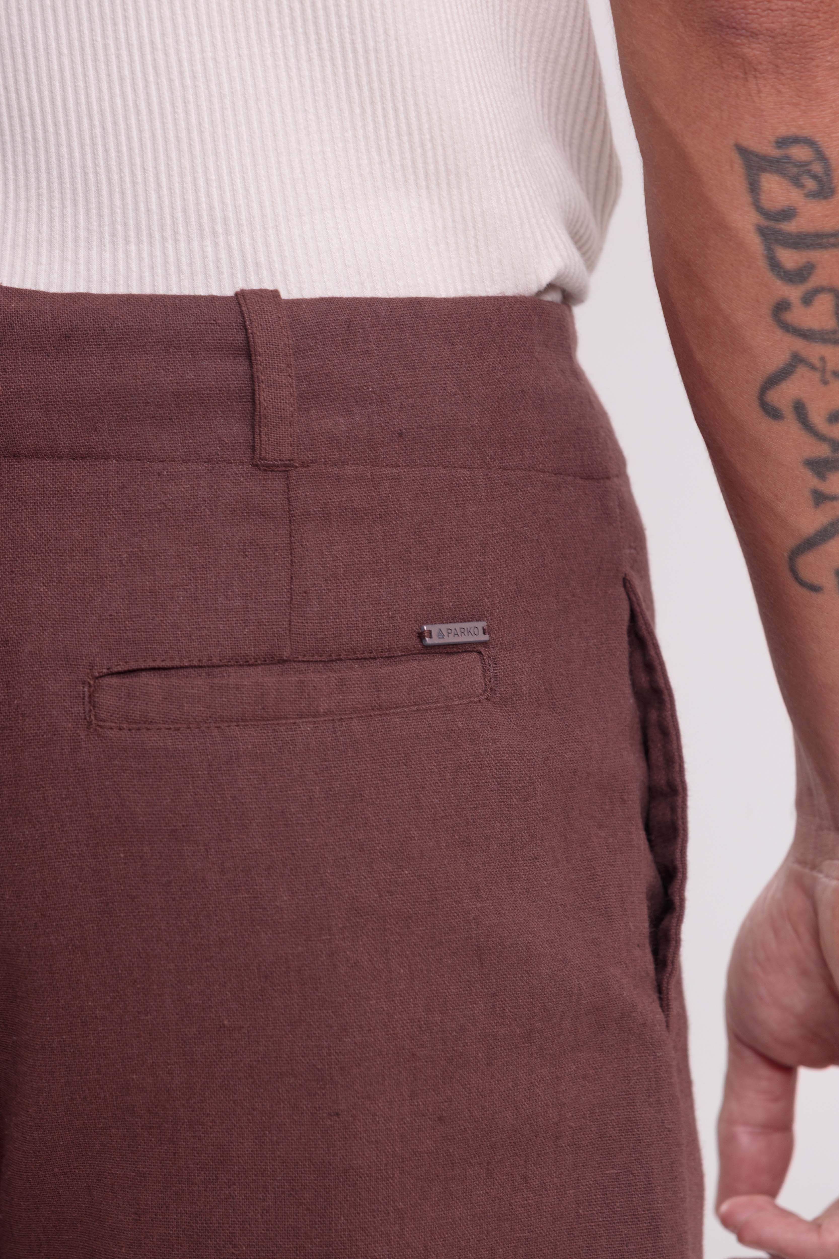 Bermuda Linho Essential Marrom