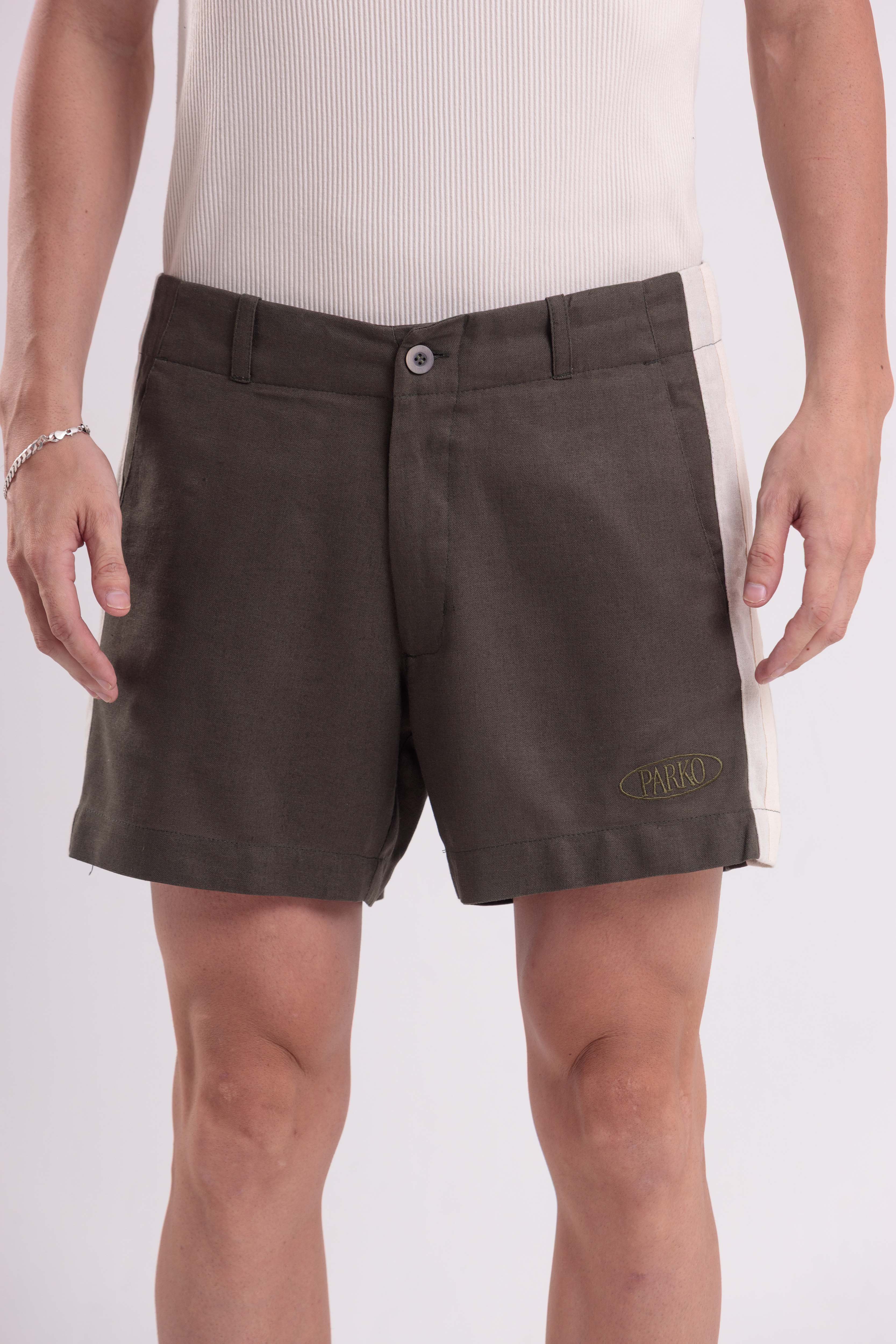 Bermuda De Linho Pipa Tailor Verde Militar