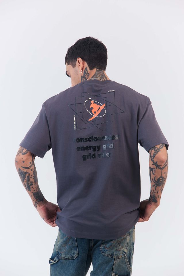 Camiseta Over Boxy Grid