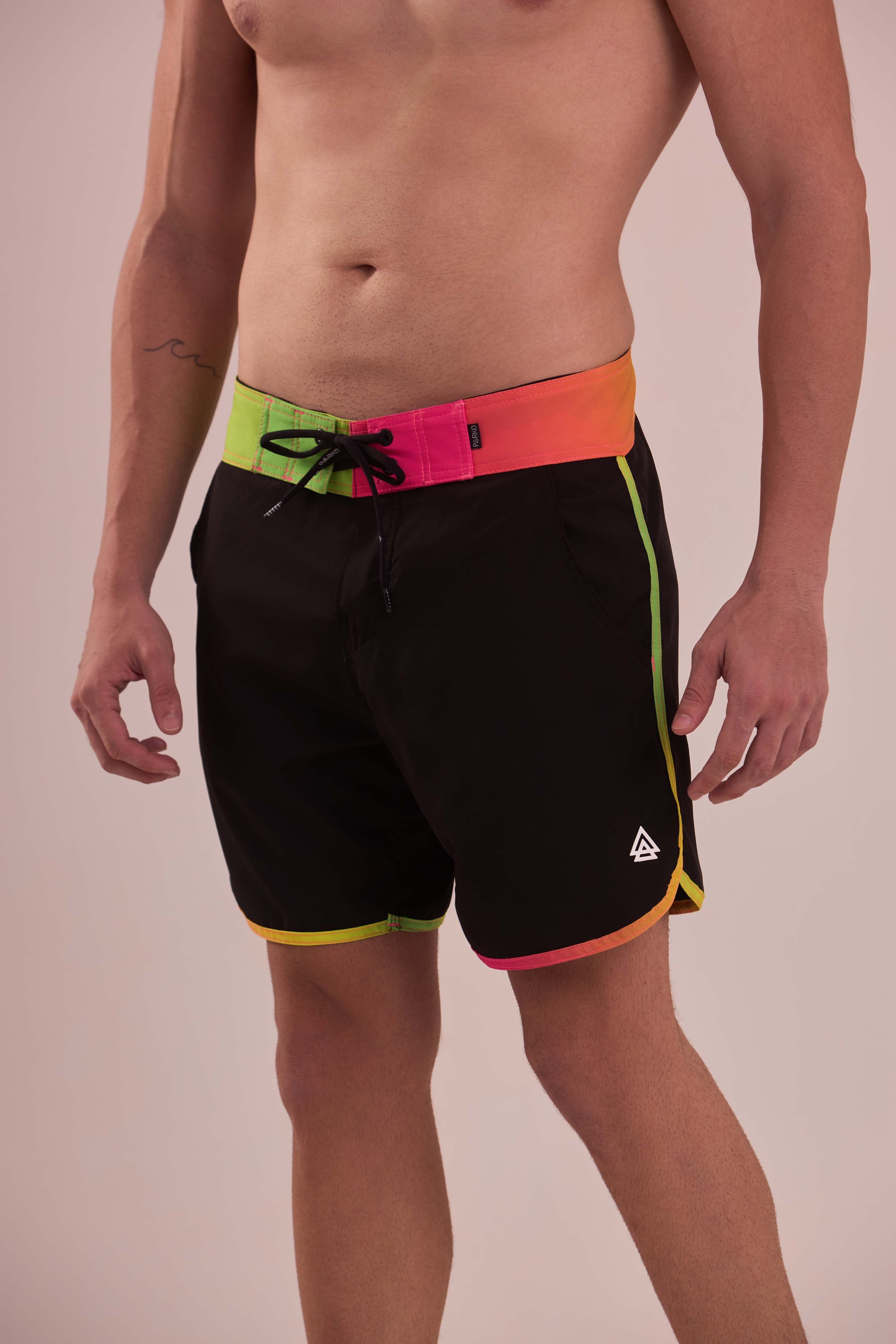 Boardshort Surf Retrô Degradê Neon