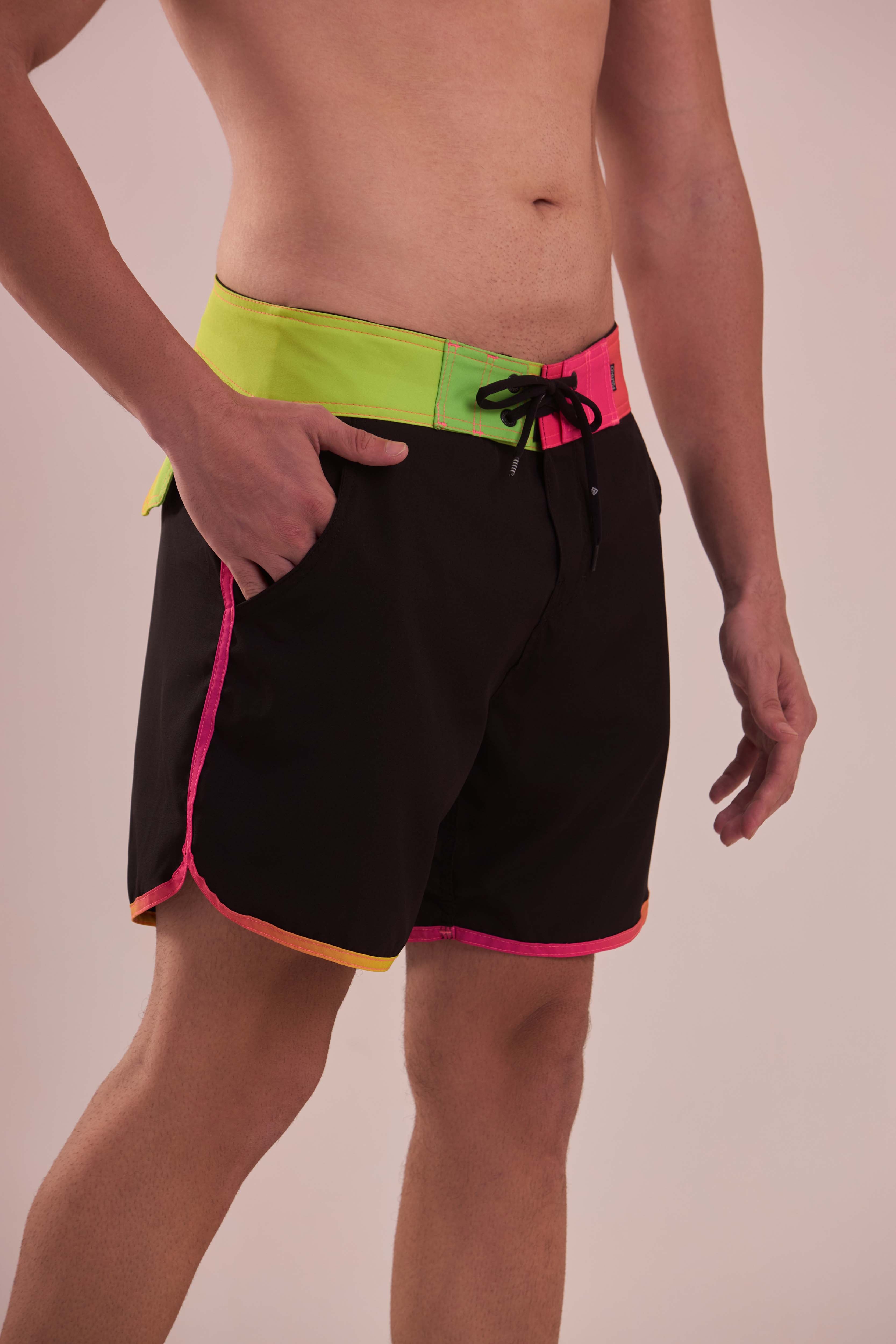 Boardshort Surf Retrô Degradê Neon