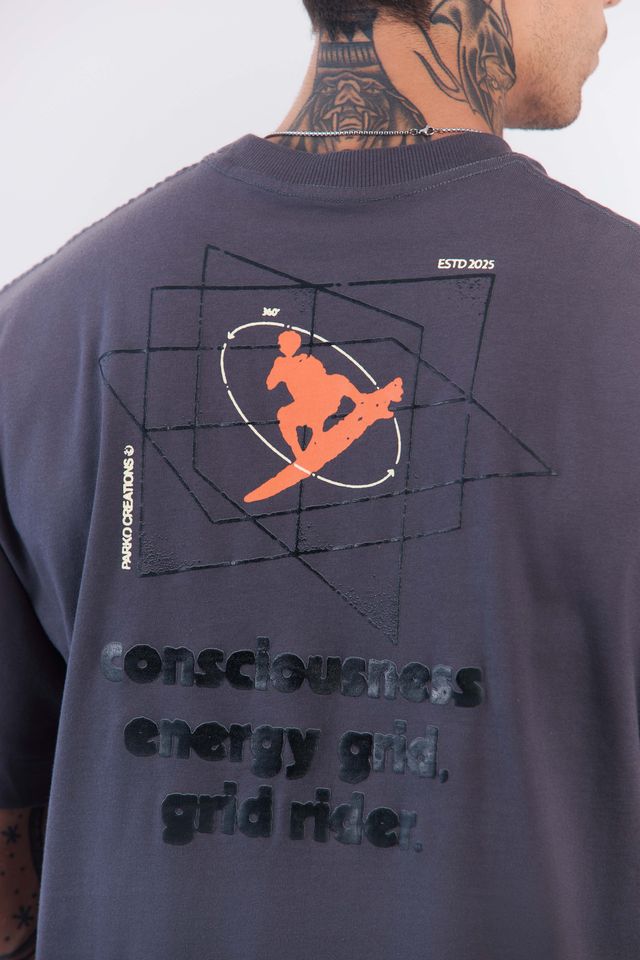 Camiseta Over Boxy Grid