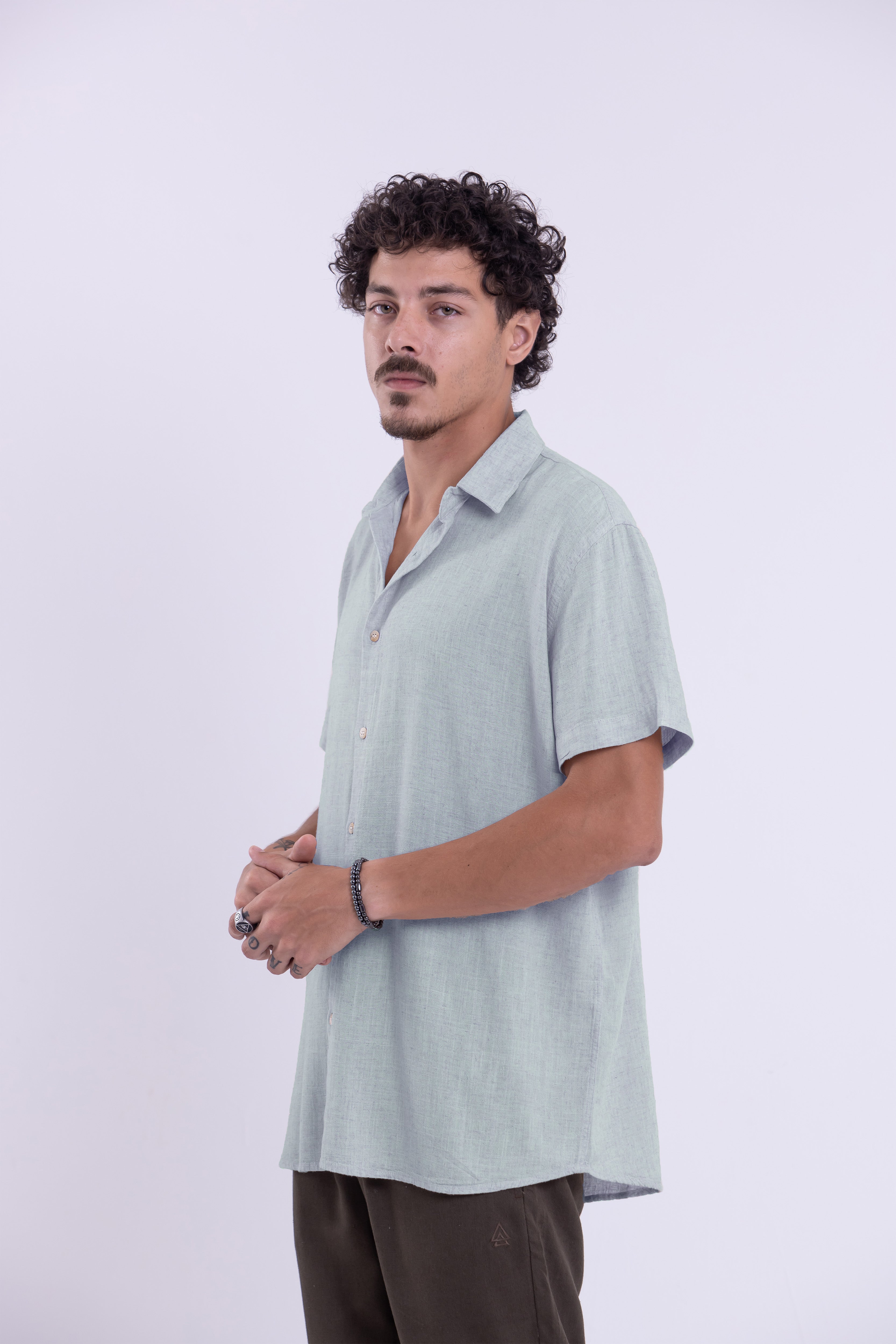 Camisa Dandi Soft Slub Azul