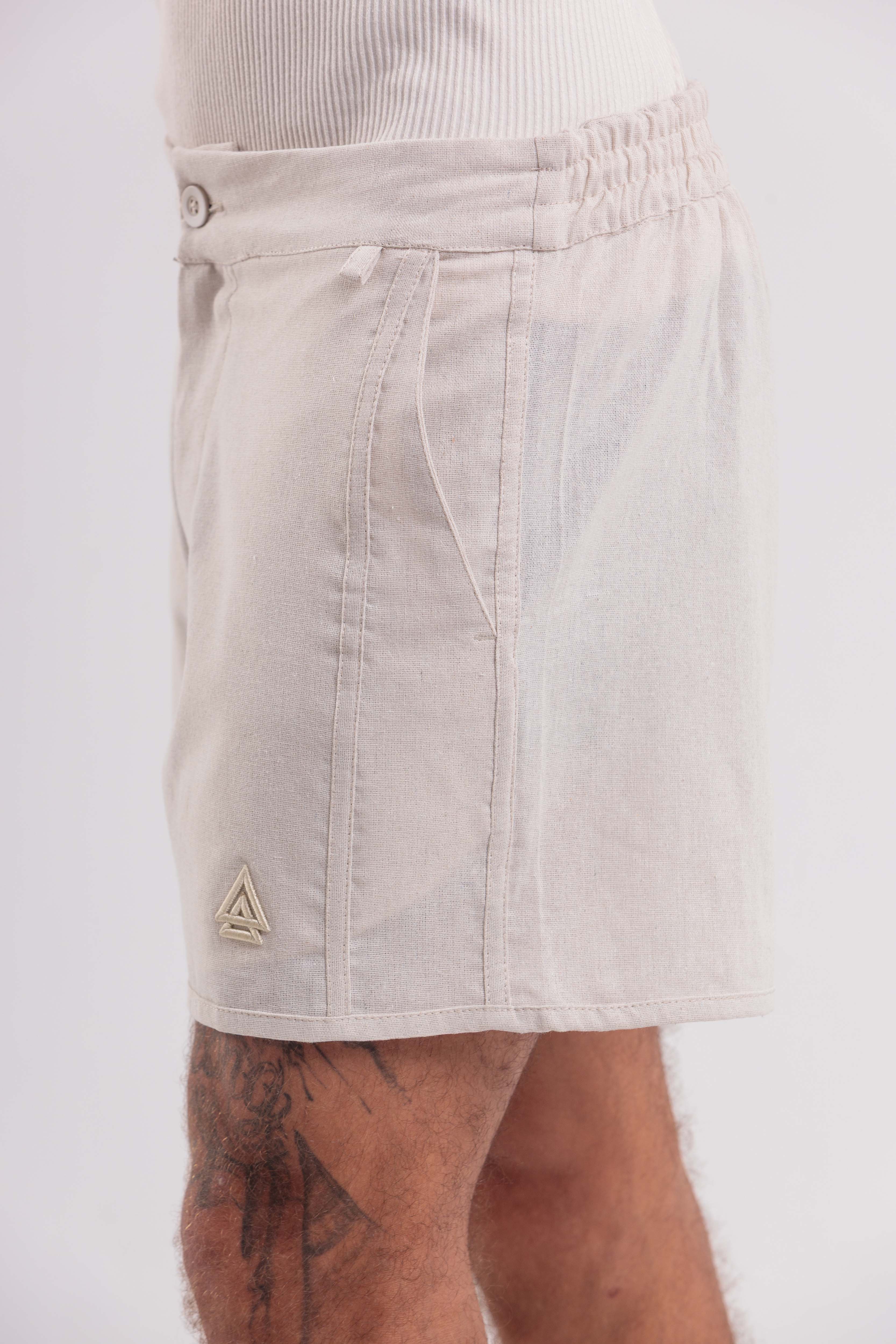 BERMUDA DE LINHO  JERI NATURAL