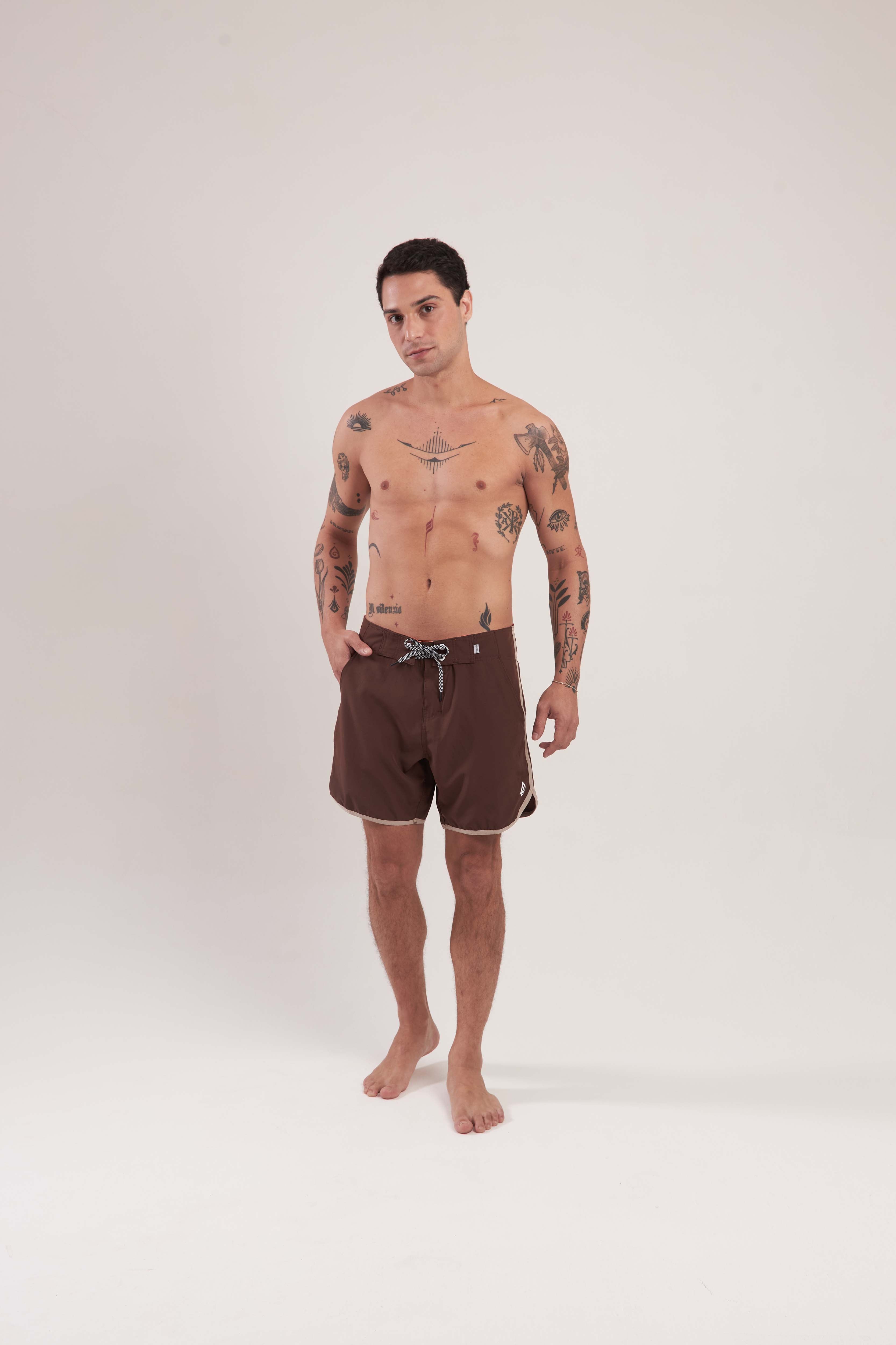 Boardshort Surf Retrô Choco
