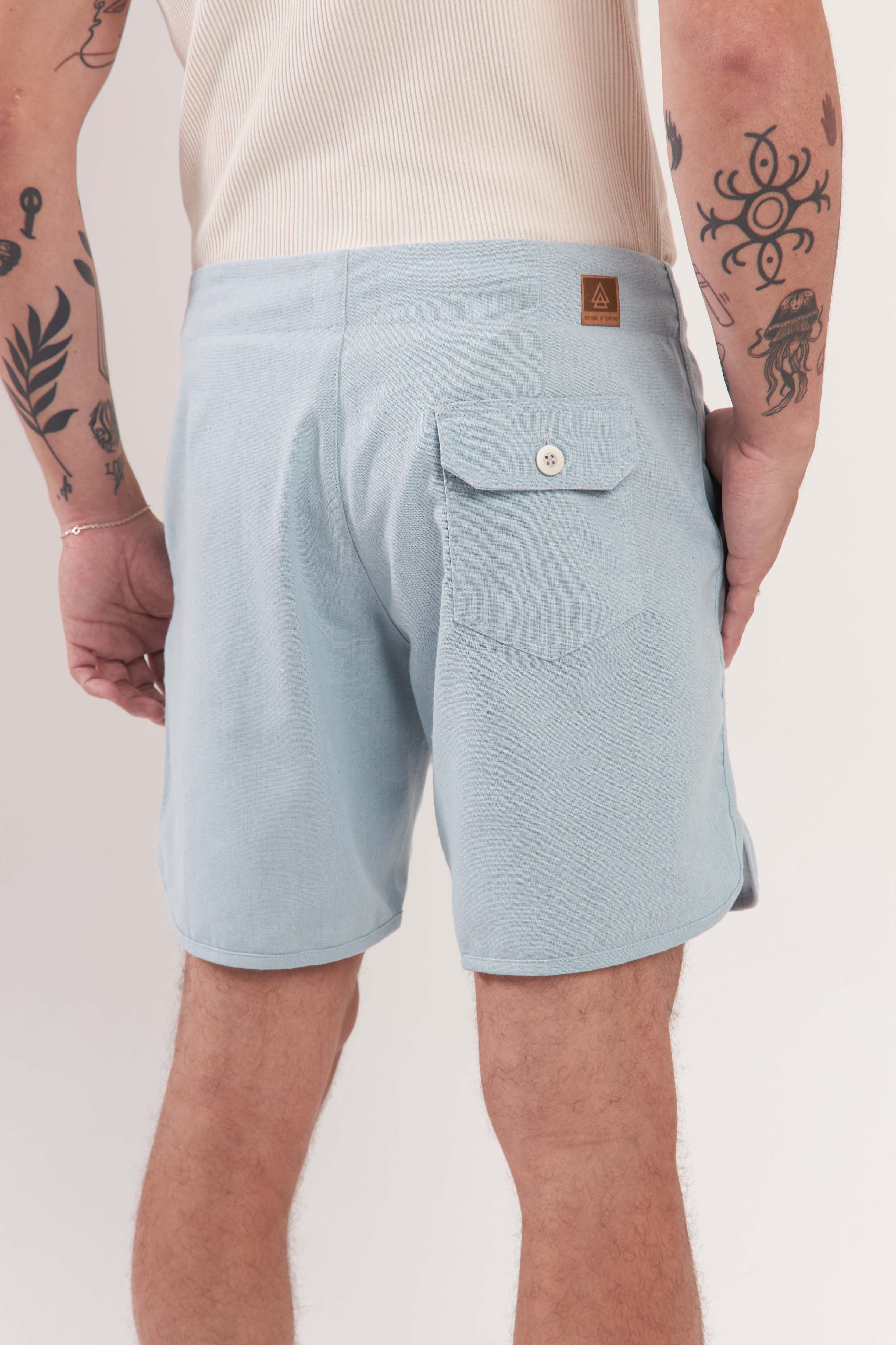 Bermuda Linho Cali Azul Claro