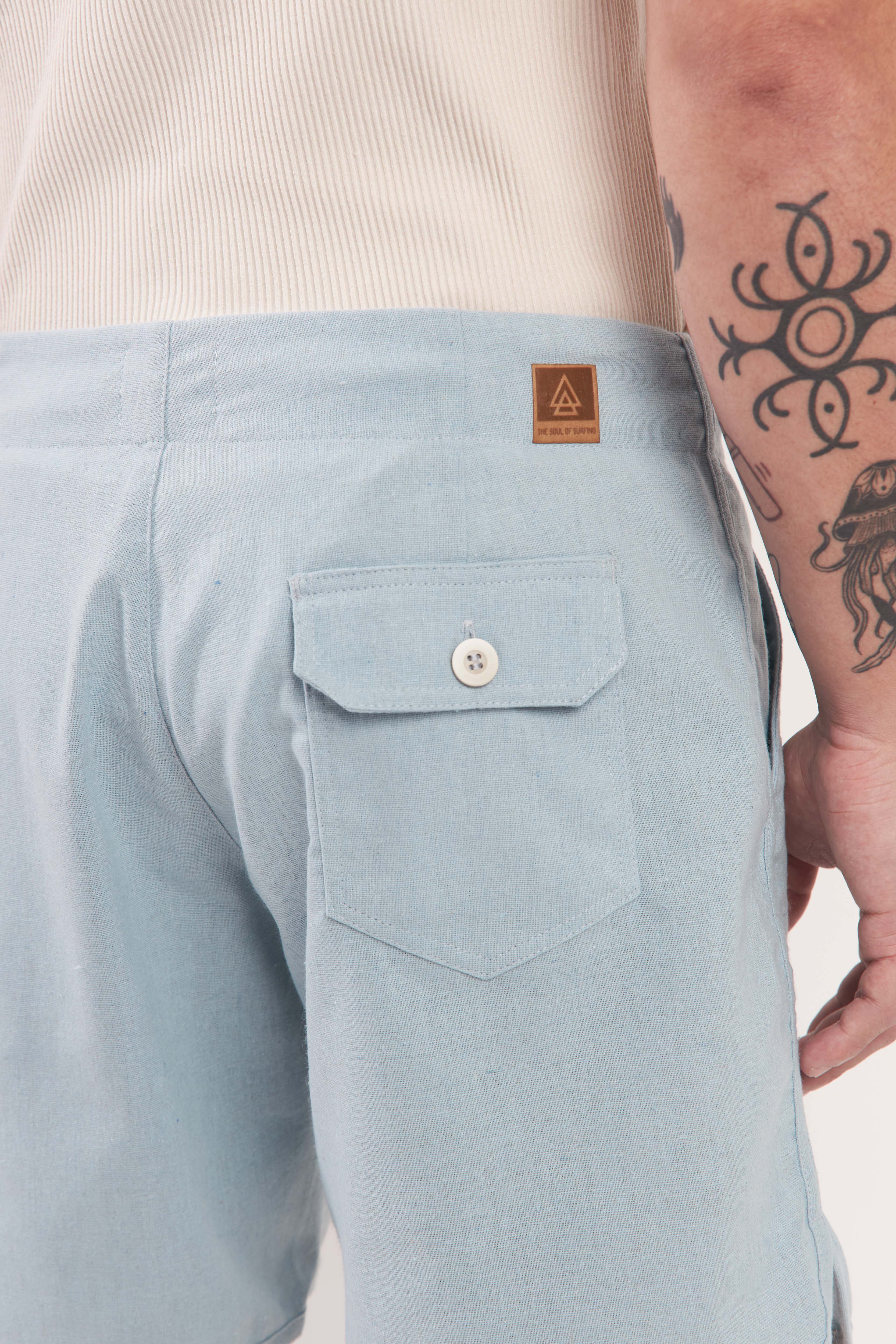 Bermuda Linho Cali Azul Claro