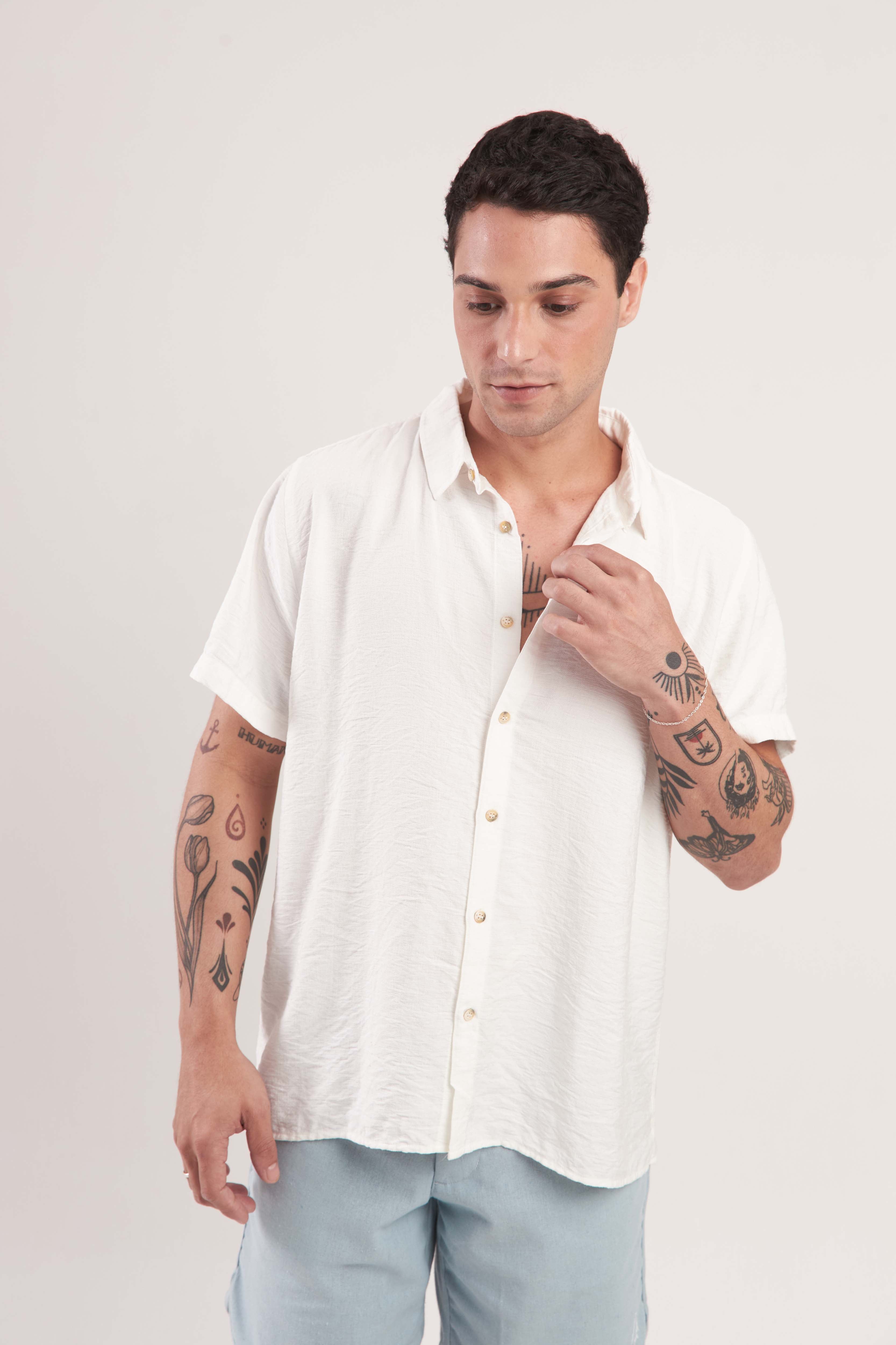Camisa Relax Crinckle Off
