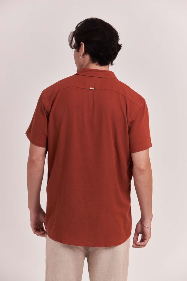 CAMISA ESSENTIAL WASH COGNAC